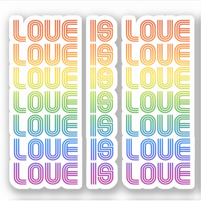 Love is Love Retro Sticker (Front)