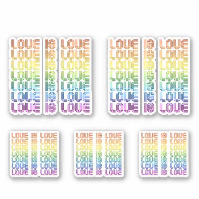 Love is Love Retro Sticker (Front)