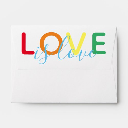 Love is Love Return Address Gay Wedding Envelope