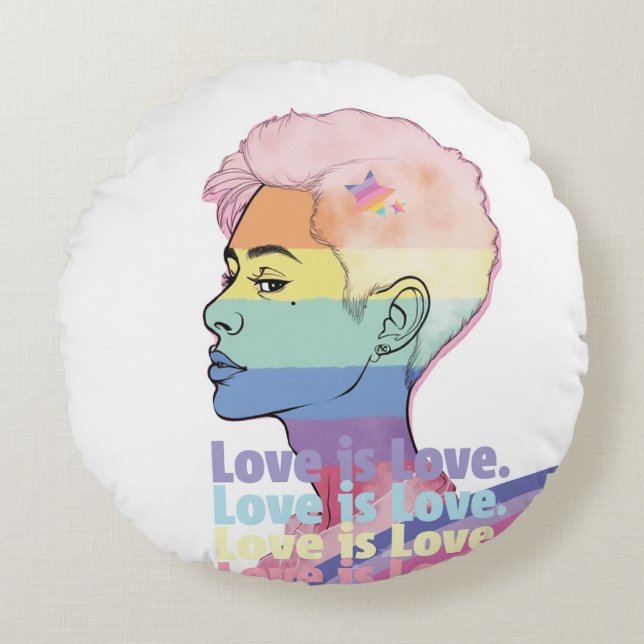 Love is Love Round Pillow (Front)