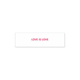 LOVE IS LOVE rubber stamp with red ink