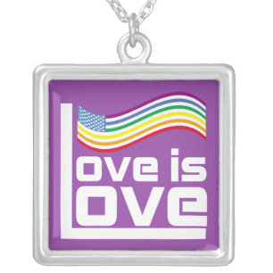 Love is love silver plated necklace