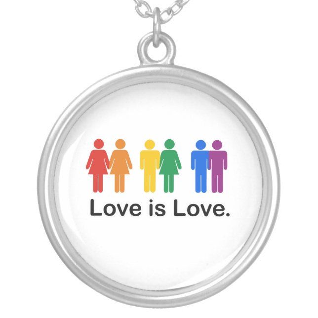 Love is Love Silver Plated Necklace (Front)