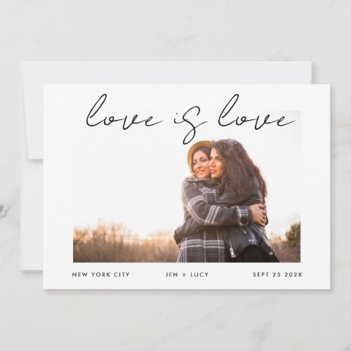 love is love  Simply Modern Border Multi Photo Save The Date