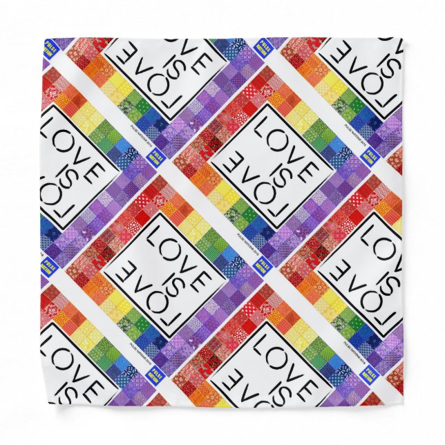 Love Is Love small Rainbow ` Bandana (Front)