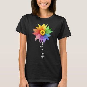 Love Is Love Sunflower Daisy Lgbt Pride Rainbow G T-Shirt