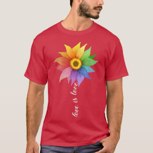 Love is love Sunflower Daisy LGBT Pride Rainbow G T-Shirt