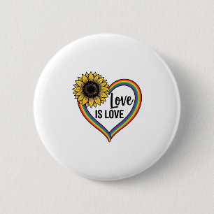Love Is Love Sunflower Heart Vintage Vector Shirt_ Button