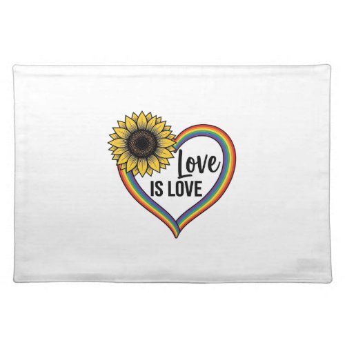 Love Is Love Sunflower Heart Vintage Vector Shirt_ Cloth Placemat