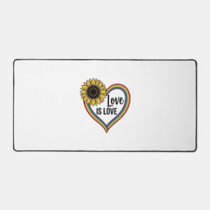 Love Is Love Sunflower Heart Vintage Vector Shirt_ Desk Mat