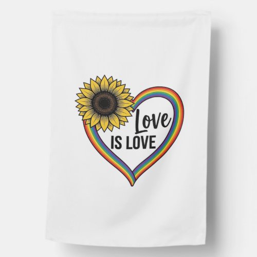 Love Is Love Sunflower Heart Vintage Vector Shirt_ House Flag