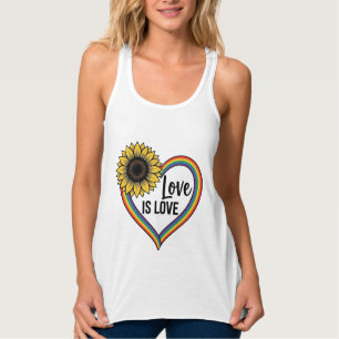 Love Is Love Sunflower Heart Vintage Vector Shirt_ Tank Top