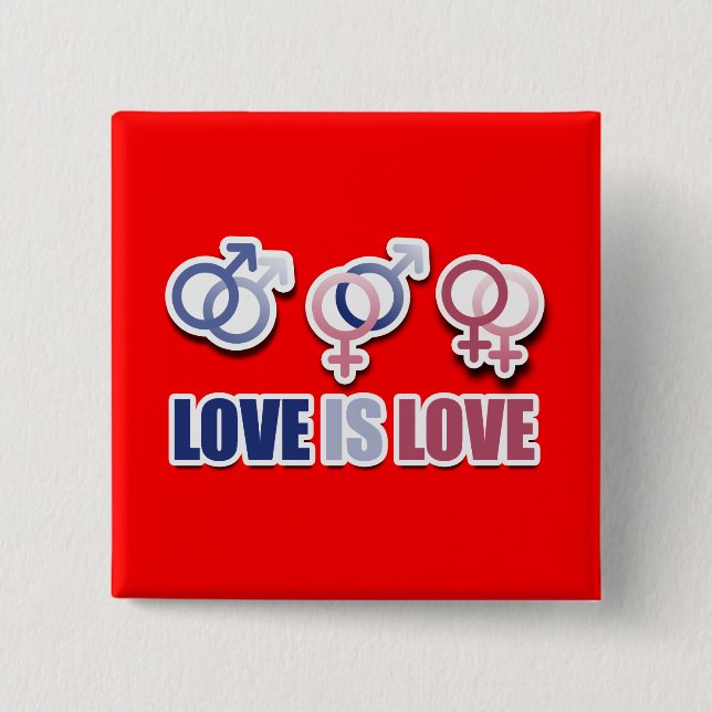 LOVE IS LOVE SYMBOLS -.png Pinback Button (Front)
