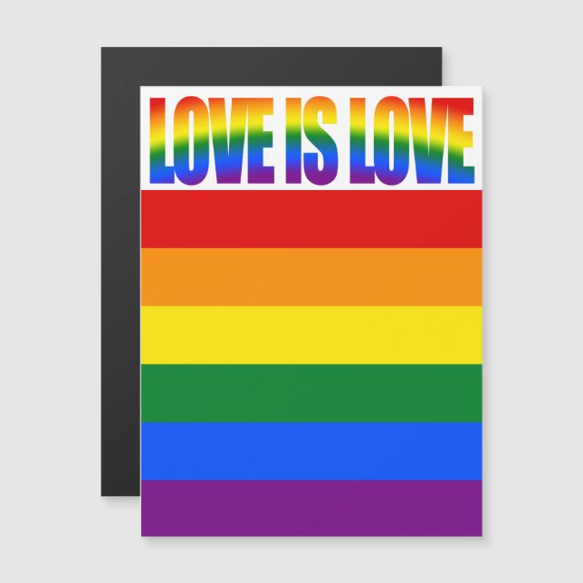 Love is Love Text Gay Pride LGBT Rainbow Flag (Front/Back)