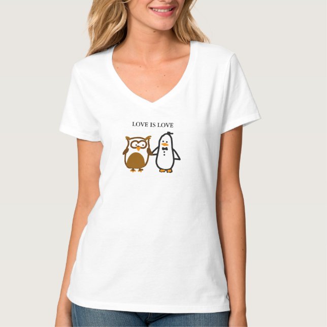 "LOVE IS LOVE" V-neck (Women) T-Shirt (Front)