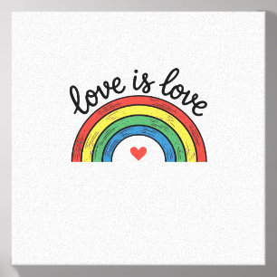 Love Is Love Vintage Rainbow Heart Shirt Design_1 Canvas Photo Tile