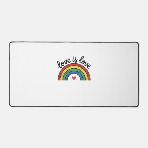 Love Is Love Vintage Rainbow Heart Shirt Design_1 Desk Mat
