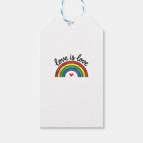 Love Is Love Vintage Rainbow Heart Shirt Design_1 Gift Tags