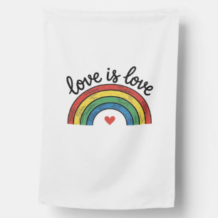 Love Is Love Vintage Rainbow Heart Shirt Design_1 House Flag