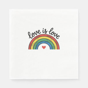Love Is Love Vintage Rainbow Heart Shirt Design_1 Napkins