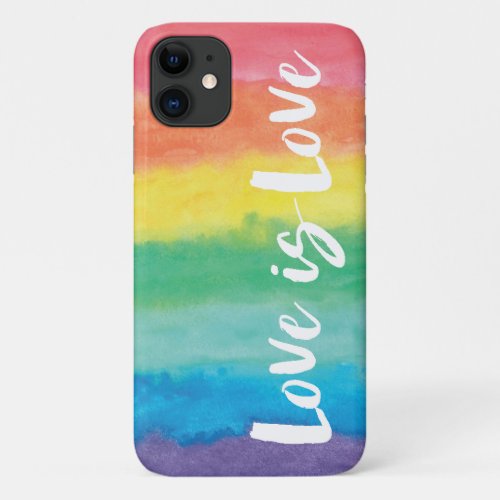 Love Is Love Watercolour Pride Colours iPhone 11 Case