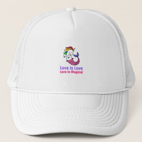 Love Is Love With Love Is Magical Unicorn No2 Trucker Hat