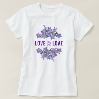 Love Is Love with Purple Flowers