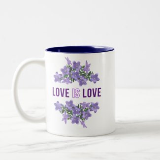 Love Is Love with Purple Flowers