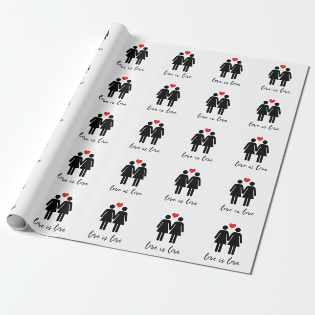 Love is Love (Women) + Heart Wrapping Paper (Unrolled)