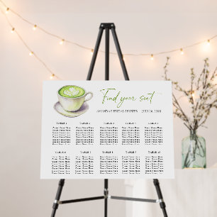 Love is Matcha Wedding seating chart Foam Board