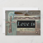 Love Is... Mint And Silver Wedding Invitation at Zazzle