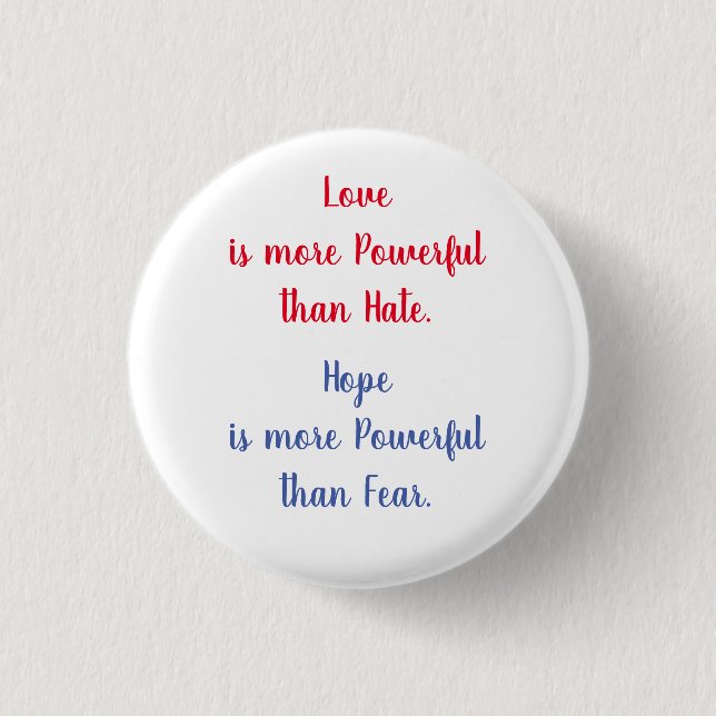 Love is more Powerful Button (Front)