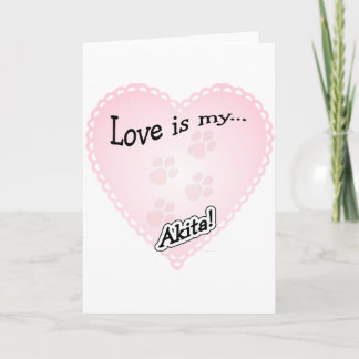 Love is My Akita Holiday Card