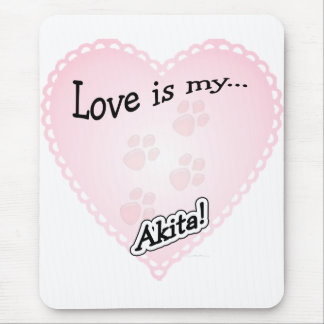 Love is My Akita Mouse Pad
