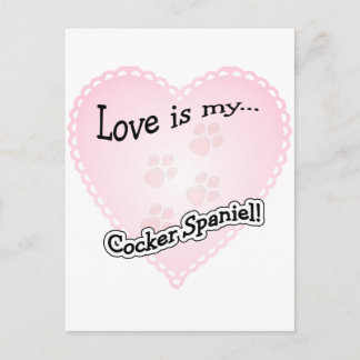 Love is my Cocker Spaniel Postcard