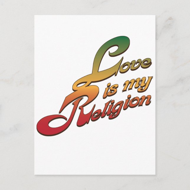 Love is My Religion Postcard (Front)