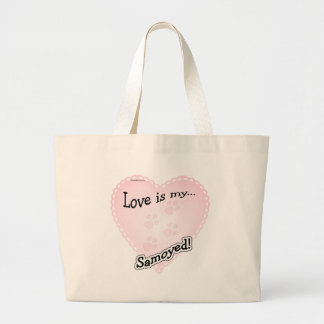 Love is My Samoyed Large Tote Bag