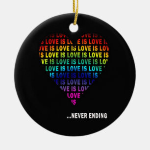 LOVE IS... NEVER ENDING CERAMIC ORNAMENT