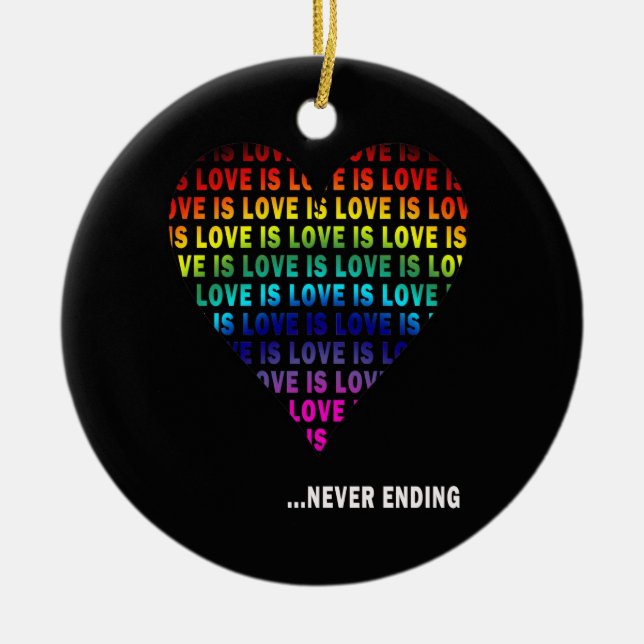 LOVE IS... NEVER ENDING CERAMIC ORNAMENT (Front)