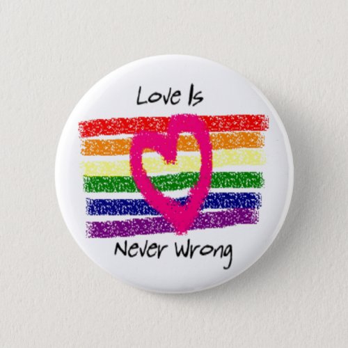 Love Is Never Wrong Button