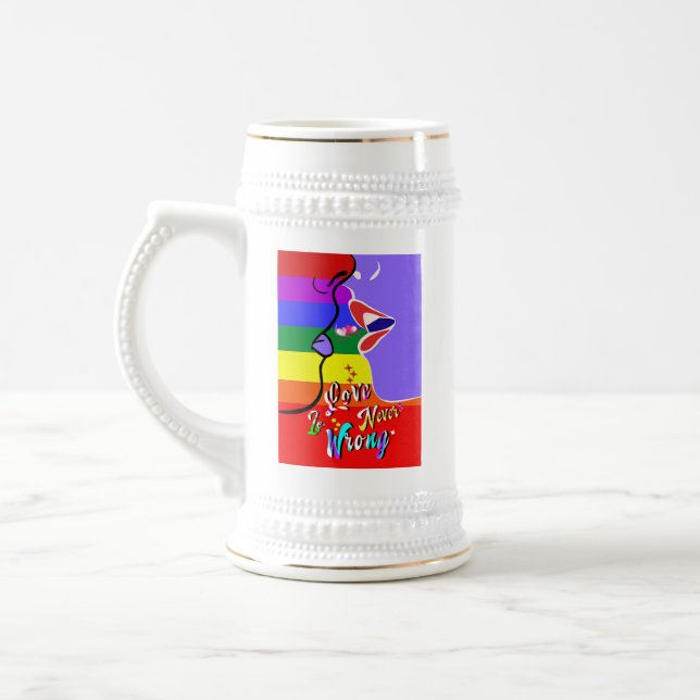 Love Is Never Wrong pride Beer Stein (Left)
