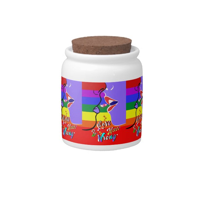 Love Is Never Wrong pride Candy Jar (Front)