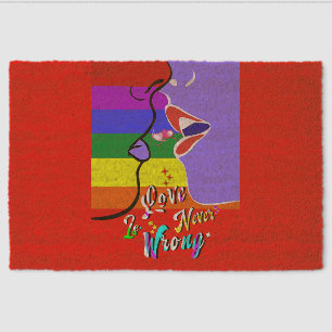 Love Is Never Wrong pride Fiber Doormat
