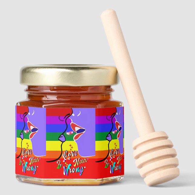 Love Is Never Wrong pride Honey Jar Favors (Front)