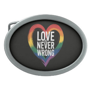 Love is never wrong Pride Month LGBT Belt Buckle