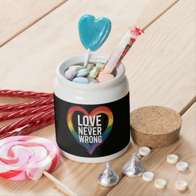 Love is never wrong Pride Month LGBT Candy Jar (In Situ)