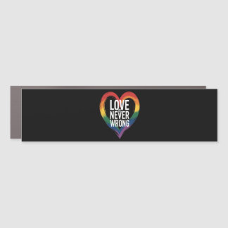 Love is never wrong Pride Month LGBT Car Magnet