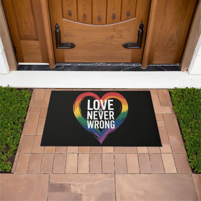 Love is never wrong Pride Month LGBT Doormat (Outdoor)