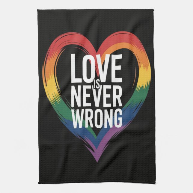 Love is never wrong Pride Month LGBT Kitchen Towel (Vertical)
