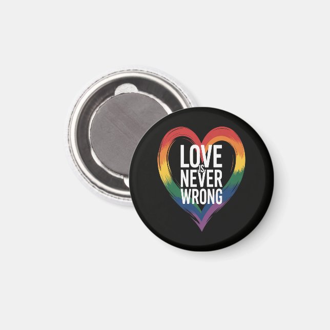 Love is never wrong Pride Month LGBT Magnet (Front/Back)